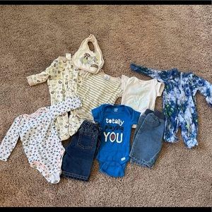 0-3 months baby boy clothes bundle